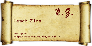 Mesch Zina névjegykártya